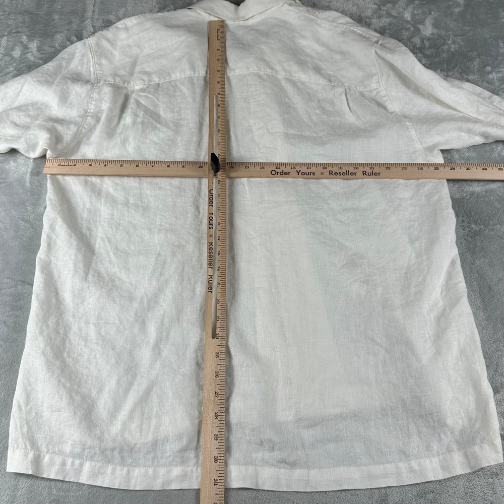 Tommy Bahama Golf Shirt Mens XL White Linen Pineapple Embroidered Coastal Resort - Picture 7 of 8